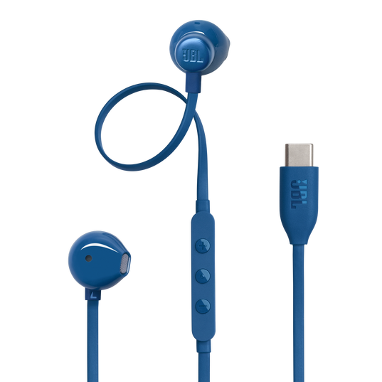 JBL Tune 305C USB - Blue - Wired Hi-Res Earbud Headphones - Hero